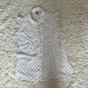 Anne Klein Black and White Polka Dot Blouse